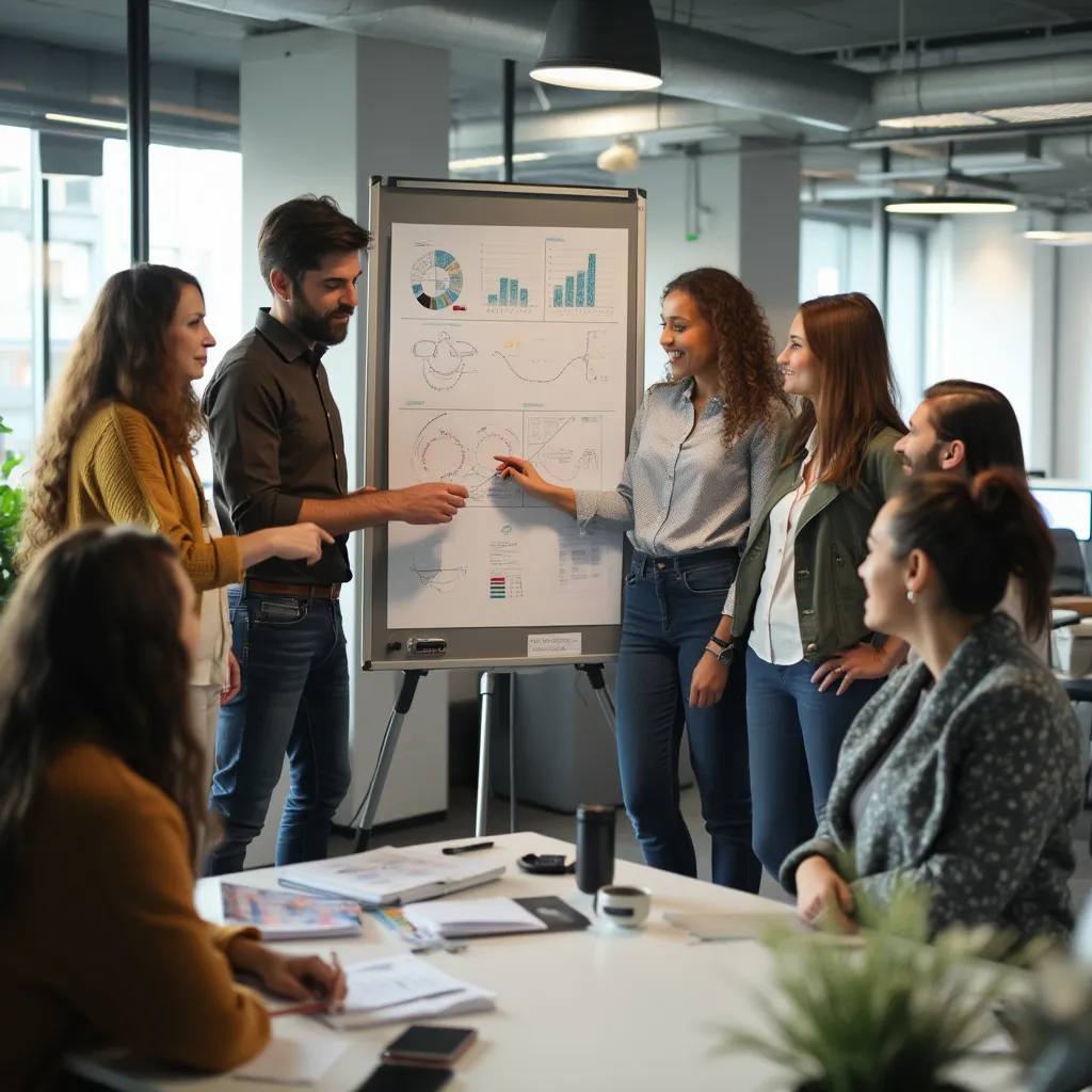 Equipo colaborando en una sesión de estrategia